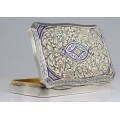 superba cutiuta Art Deco " snuff box ". argint emailat si aurit. Italia cca 1920